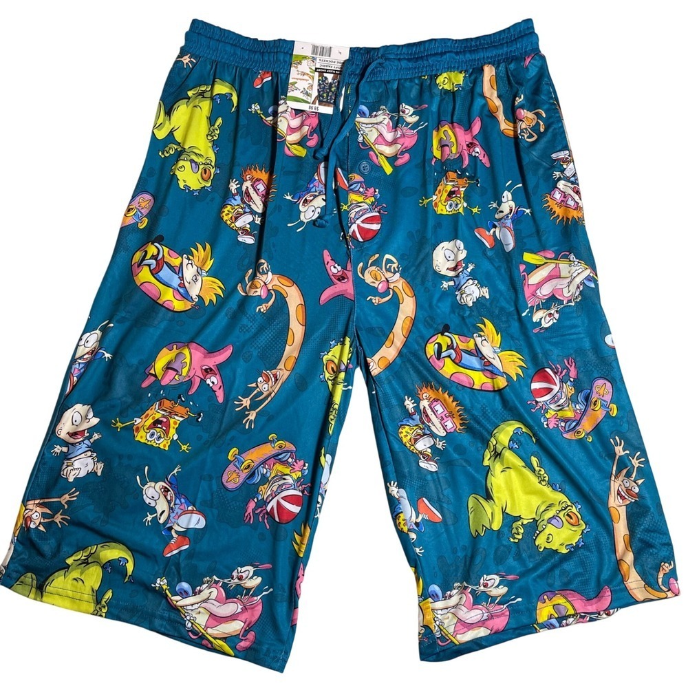 Nickelodeon Rugrats Sleep Shorts Men XX Large Blue Cartoon New‎
